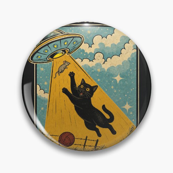 Item preview, Take Me To Feline Space Cat UFO Print designed and sold by daldadesign.
