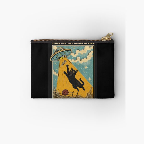 Item preview, Take Me To Feline Space Cat UFO Print designed and sold by daldadesign.