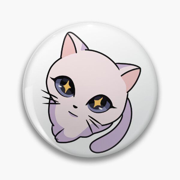 Item preview, Starry Eyed Kawaii white Cat - Cute Pastel Anime Kitten star eyes fisheye Illustration designed and sold by Mypixieart.
