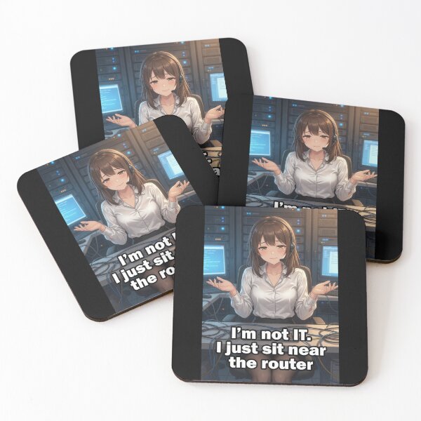 Item preview, I'm Not IT I Just Sit Near The Router | Funny Office Tech Support Anime Meme designed and sold by Amber Sky Creations.