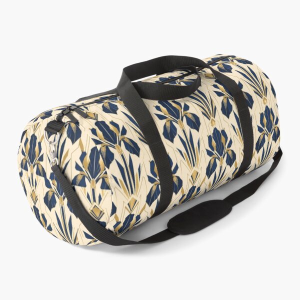 Item preview, Iris Art Deco Gold Navy Flat Graphic Seamless Pattern designed and sold by Inkworksbyshery.