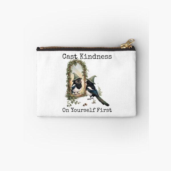 Item preview, Cast Kindness On Yourself First - Cute Magpie Witch Mirror Cottagecore designed and sold by Neurospicy Trolls.
