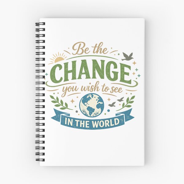 Item preview, Be the Change Inspirational Typography Design designed and sold by LiveLoveLearnBubble.