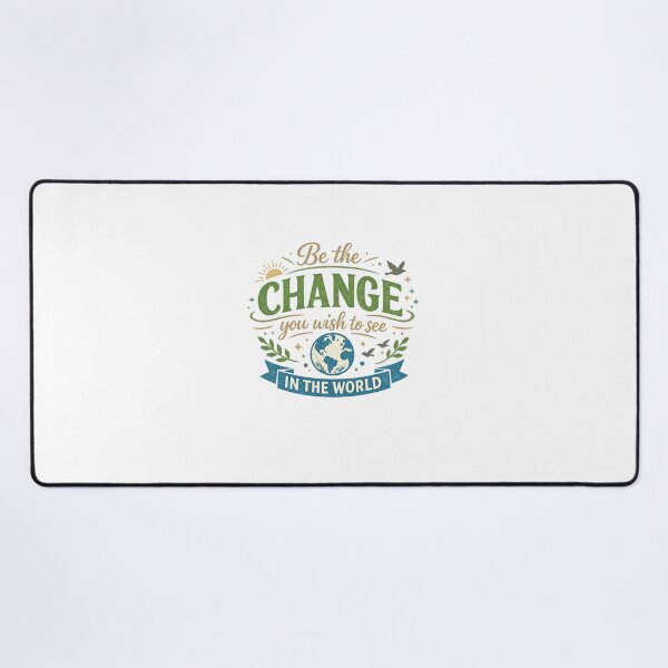 Item preview, Be the Change Inspirational Typography Design designed and sold by LiveLoveLearnBubble.