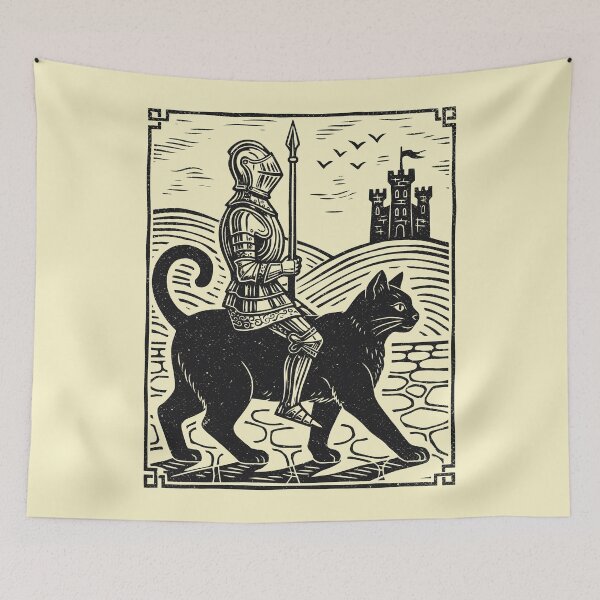 Item preview, Vintage Knight Cat Rider Medieval Warrior Gothic designed and sold by Y-Vibes.