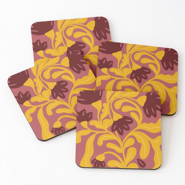 Item preview, Bold Blooms – Retro Floral Pattern in Maroon and Gold designed and sold by BuckaBaby.