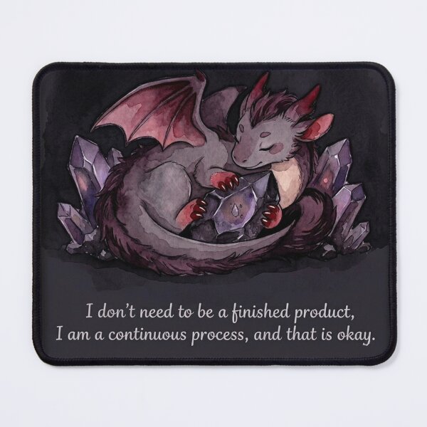 Item preview, Little dragon sleeping with a motivational message designed and sold by Purpleclomb.