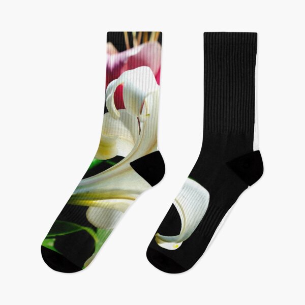 Item preview, Two lilies on black background designed and sold by olena2552.