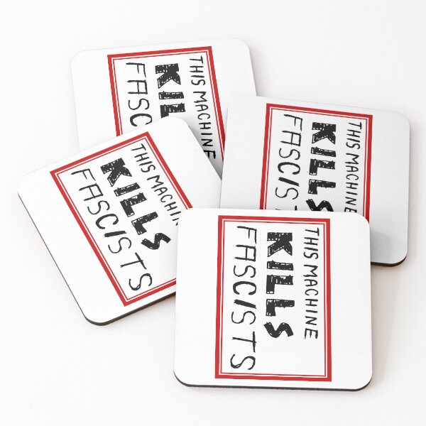 Item preview, This Machine Kills Fascists with red border designed and sold by pinguins empilhados.