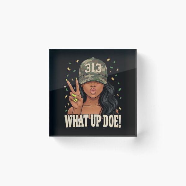 Item preview, What Up Doe 313 Detroit Black Woman Camo  designed and sold by BornBorn.