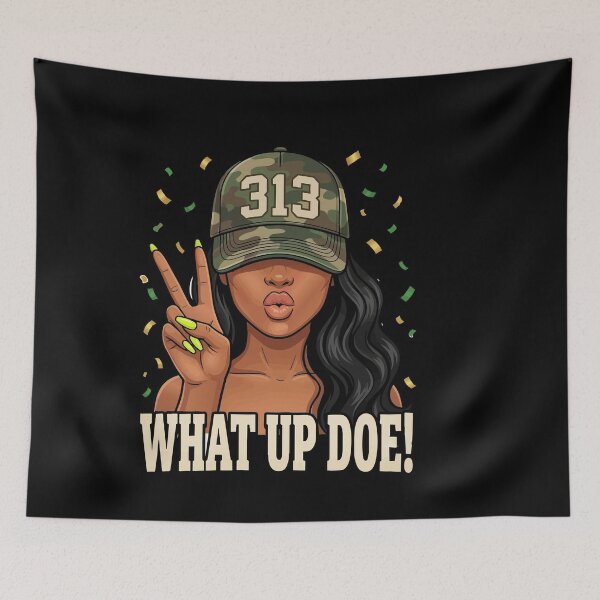 Item preview, What Up Doe 313 Detroit Black Woman Camo  designed and sold by BornBorn.