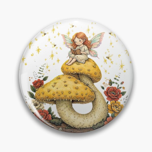 Item preview, Fairy Reading Book on Mushroom - Cottagecore Fairycore Book Lover Art designed and sold by Neurospicy Trolls.
