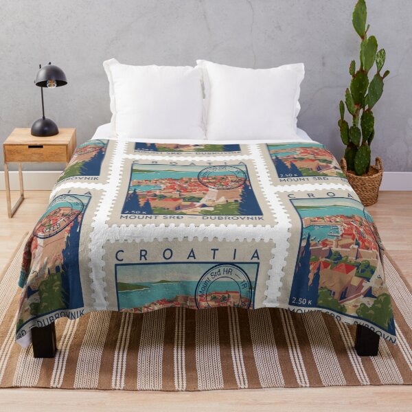 Item preview, Mount Srđ Dubrovnik Panorama Adriatic Postage Stamp Sticker designed and sold by stickercuffs.