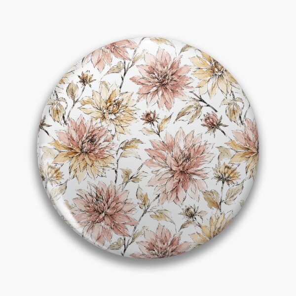 Item preview, Dahlia Loose Ink Sketch Watercolor Seamless Pattern designed and sold by Inkworksbyshery.