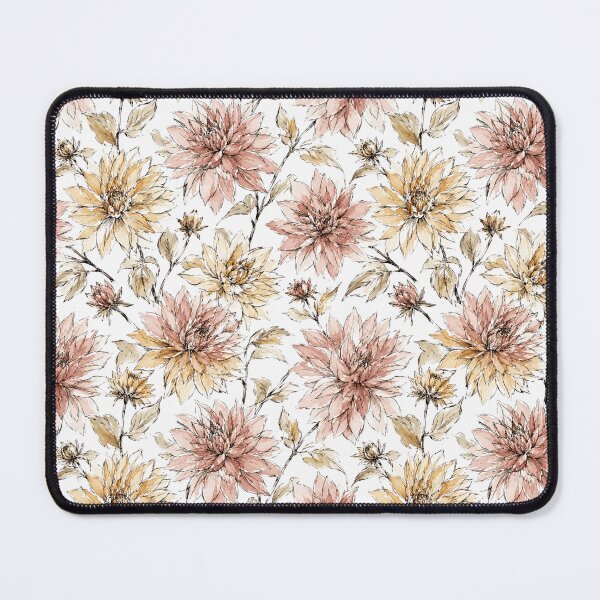 Item preview, Dahlia Loose Ink Sketch Watercolor Seamless Pattern designed and sold by Inkworksbyshery.