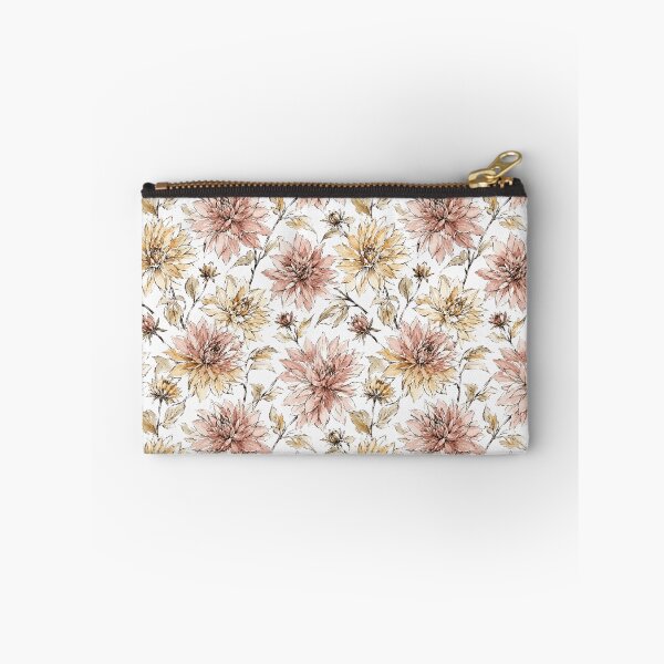 Item preview, Dahlia Loose Ink Sketch Watercolor Seamless Pattern designed and sold by Inkworksbyshery.