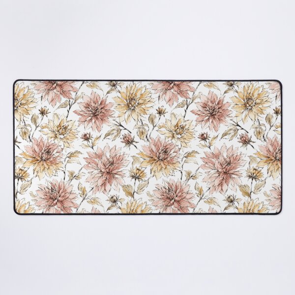 Item preview, Dahlia Loose Ink Sketch Watercolor Seamless Pattern designed and sold by Inkworksbyshery.