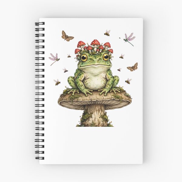 Item preview, Mushroom Crown Frog - Cute Frog Sitting on Mushroom with Amanita Hat designed and sold by Neurospicy Trolls.