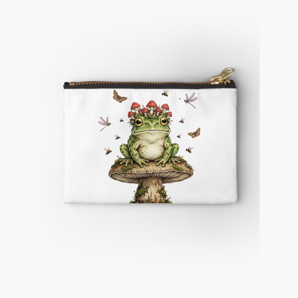 Item preview, Mushroom Crown Frog - Cute Frog Sitting on Mushroom with Amanita Hat designed and sold by Neurospicy Trolls.