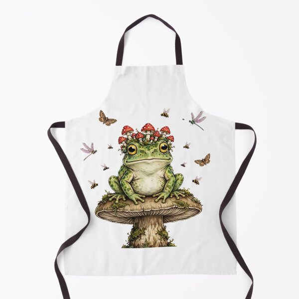 Item preview, Mushroom Crown Frog - Cute Frog Sitting on Mushroom with Amanita Hat designed and sold by Neurospicy Trolls.