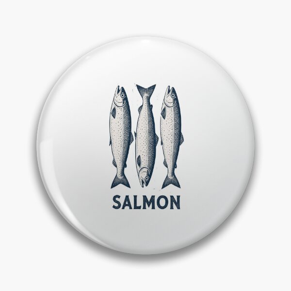 Item preview, Vintage Salmon Woodcut Fish Illustration designed and sold by daldadesign.