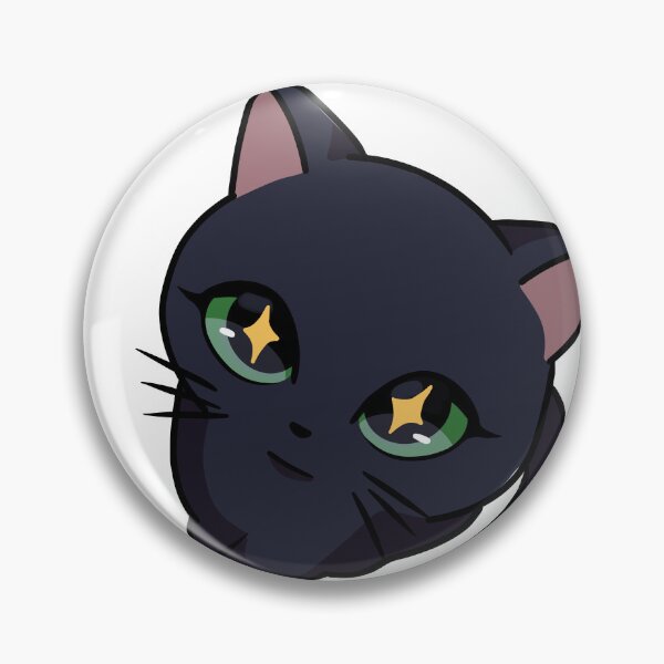 Item preview, Magical Black Cat - green eyes Kitten with Sparkle Eyes - Whimsical Anime Art designed and sold by Mypixieart.