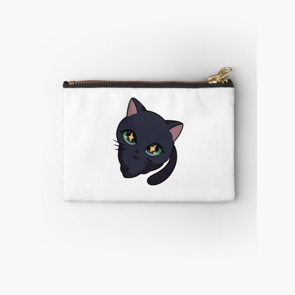 Item preview, Magical Black Cat - green eyes Kitten with Sparkle Eyes - Whimsical Anime Art designed and sold by Mypixieart.