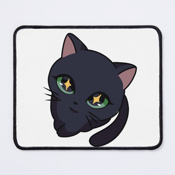 Item preview, Magical Black Cat - green eyes Kitten with Sparkle Eyes - Whimsical Anime Art designed and sold by Mypixieart.