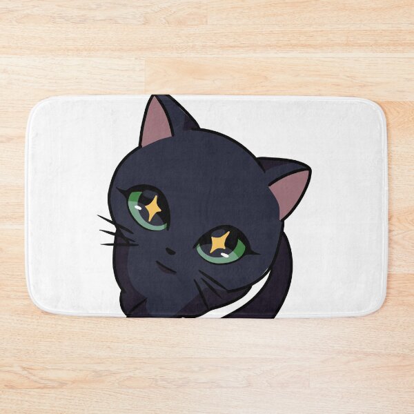 Item preview, Magical Black Cat - green eyes Kitten with Sparkle Eyes - Whimsical Anime Art designed and sold by Mypixieart.