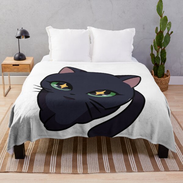 Item preview, Magical Black Cat - green eyes Kitten with Sparkle Eyes - Whimsical Anime Art designed and sold by Mypixieart.