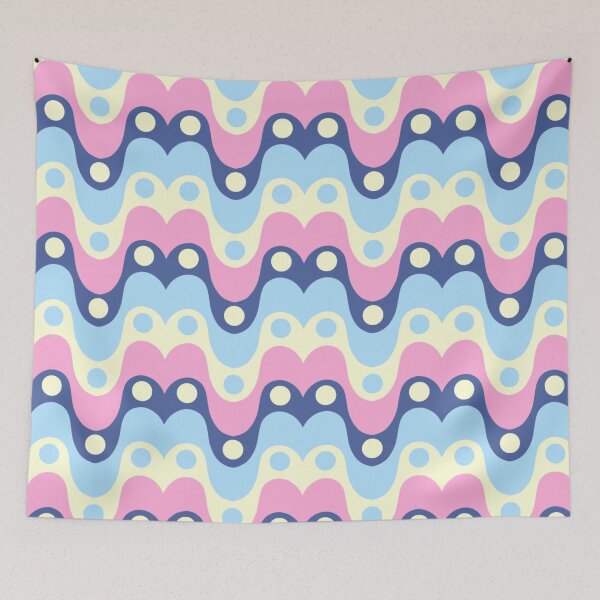 Item preview, Retro Waves – Playful Pastel Wavy Stripe Pattern Design designed and sold by BuckaBaby.