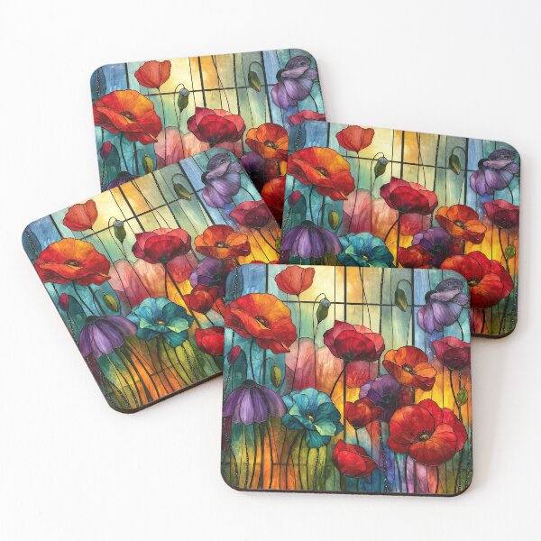 Item preview, Stained Glass Garden Blooms designed and sold by Neural Brushstrokes.