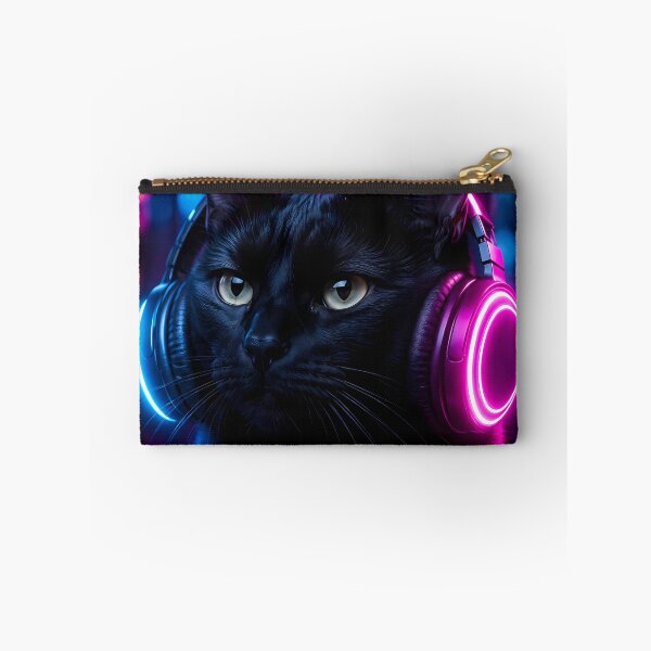 Item preview, Cyberpunk Black Cat with Headphones designed and sold by Moodprint5.