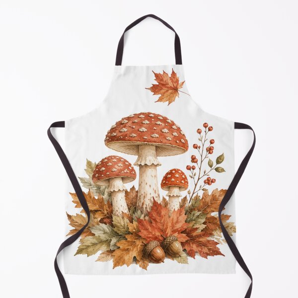 Item preview, Mushrooms in Autumn Leaves — Cozy Fall Cottagecore Art designed and sold by DreamelleStudio.