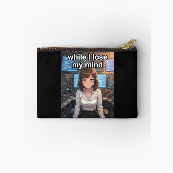 Item preview, Please Hold While I Lose My Mind | Funny Call Center IT Support Anime Meme designed and sold by Amber Sky Creations.