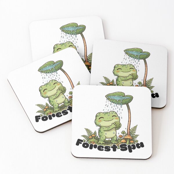 Item preview, Forest Spa Cute Frog Goblincore Mushroom Leaf Shower  designed and sold by Neurospicy Trolls.