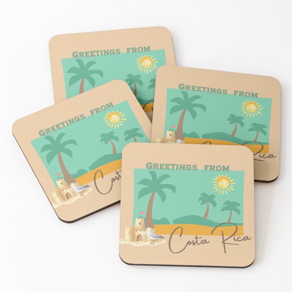 Item preview, Greetings from Costa Rica - Retro Beach Postcard Design designed and sold by DonnaRaine.