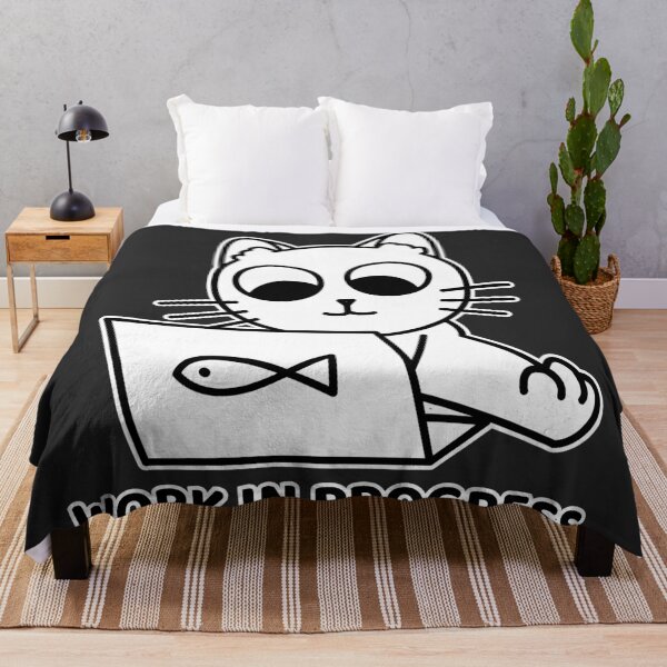 Item preview, Work in Progress Cat | Funny Work Meme designed and sold by Mammoths.