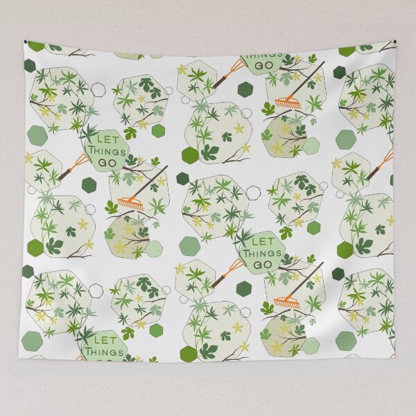 Item preview, Let Things Go Spring Garden Rake Hexagon Pattern designed and sold by Vibria Pattern Studio.