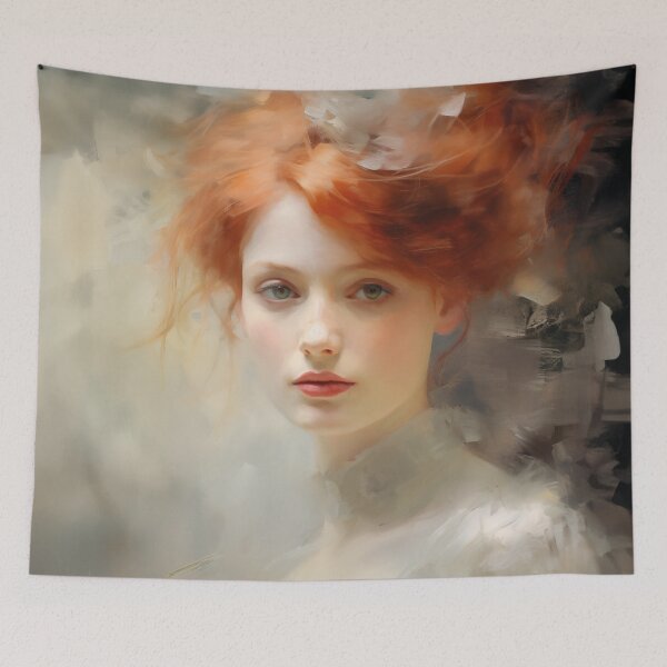 Item preview, Oil Painting Portrait of Red Haired Victorian Lady designed and sold by AniDragonfly.