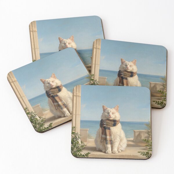 Item preview, Coastal White Cat Portrait designed and sold by Anatolii_Kys.