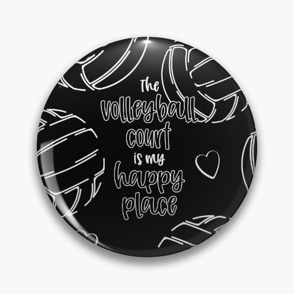 Item preview, Line art volleyballs with happy place text pattern - black designed and sold by katzdzynes.