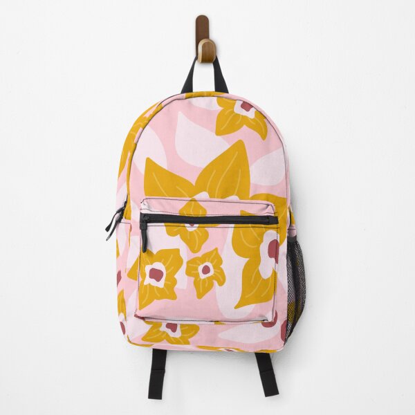 Item preview, Golden Blooms – Bold Retro Floral Pattern on Pink designed and sold by BuckaBaby.