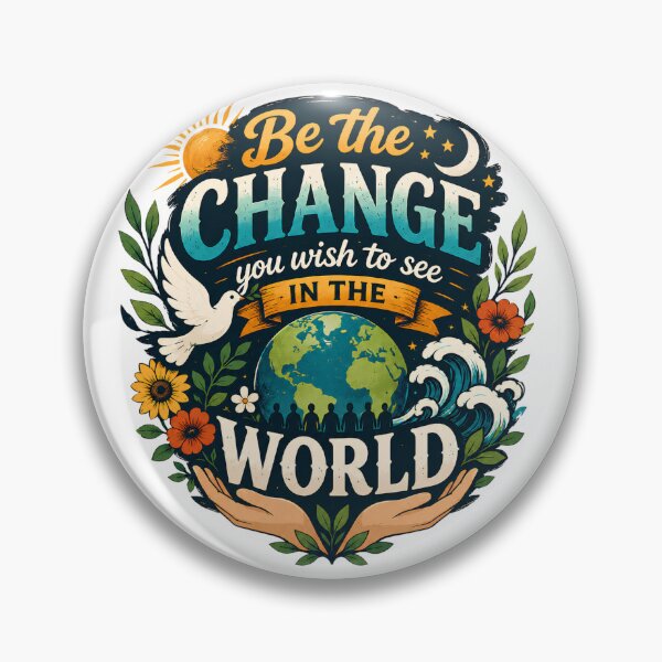 Item preview, Be the Change Inspirational Earth Design designed and sold by LiveLoveLearnBubble.