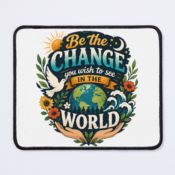 Item preview, Be the Change Inspirational Earth Design designed and sold by LiveLoveLearnBubble.