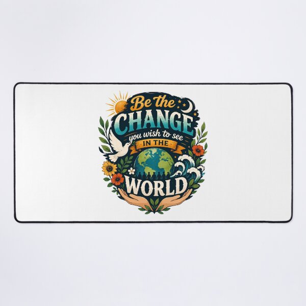 Item preview, Be the Change Inspirational Earth Design designed and sold by LiveLoveLearnBubble.