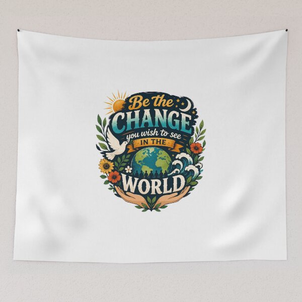 Item preview, Be the Change Inspirational Earth Design designed and sold by LiveLoveLearnBubble.
