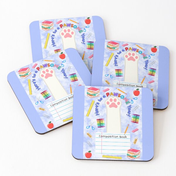 Item preview, White Cat Pawsome School Year Composition Book designed and sold by MYCatStuff.