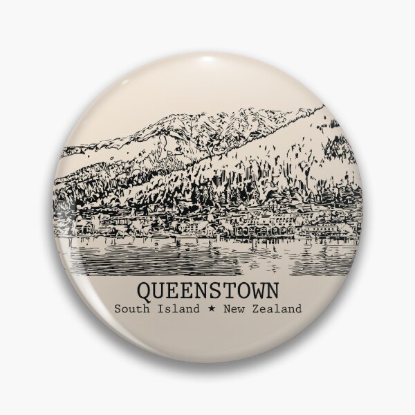 Item preview, Queenstown NZ - Vintage Ink Cityscape designed and sold by Lakeric.