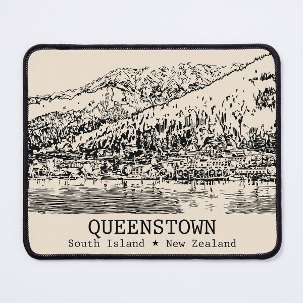 Item preview, Queenstown NZ - Vintage Ink Cityscape designed and sold by Lakeric.